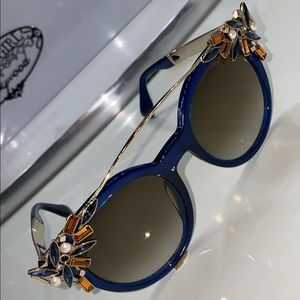 Jimmy Choo Blue & Gold Sunglasses
